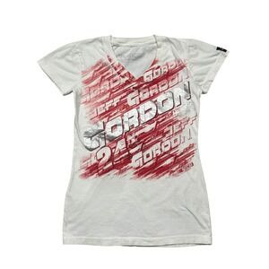 Y2K NASCAR Racing Womens V Neck T Shirt Jeff Gordon 24